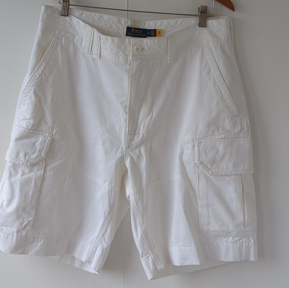 Polo Ralph Lauren White Cotton Men's Cargo Shorts